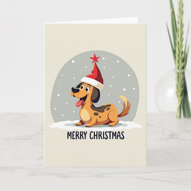 Cartão de Natal para Cachorro Bonito (Frente)
