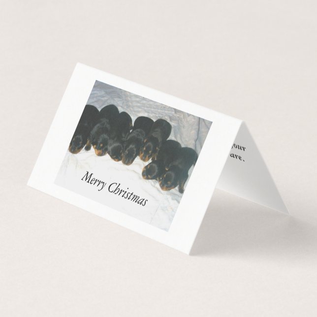 Cartão de Natal para cachorros rottweiler (Frente)