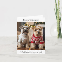 Cartão de Natal para Cães de Terrier, de Roda Molh