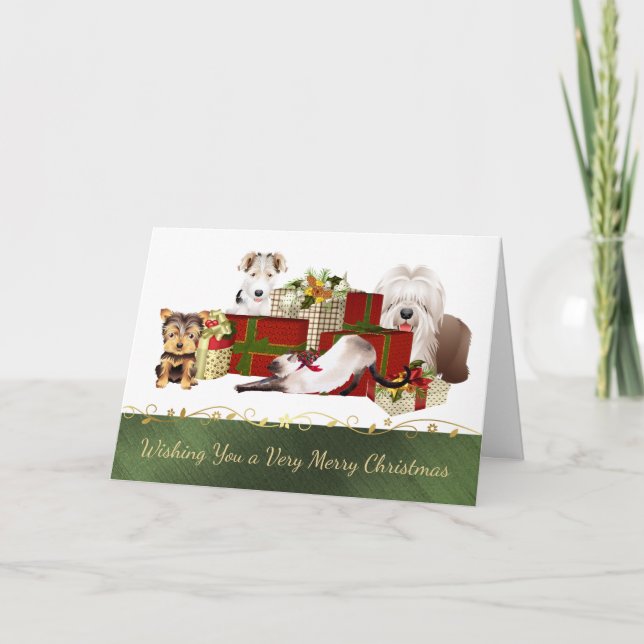 Cartão de Natal para Cães e Gatos (Frente)