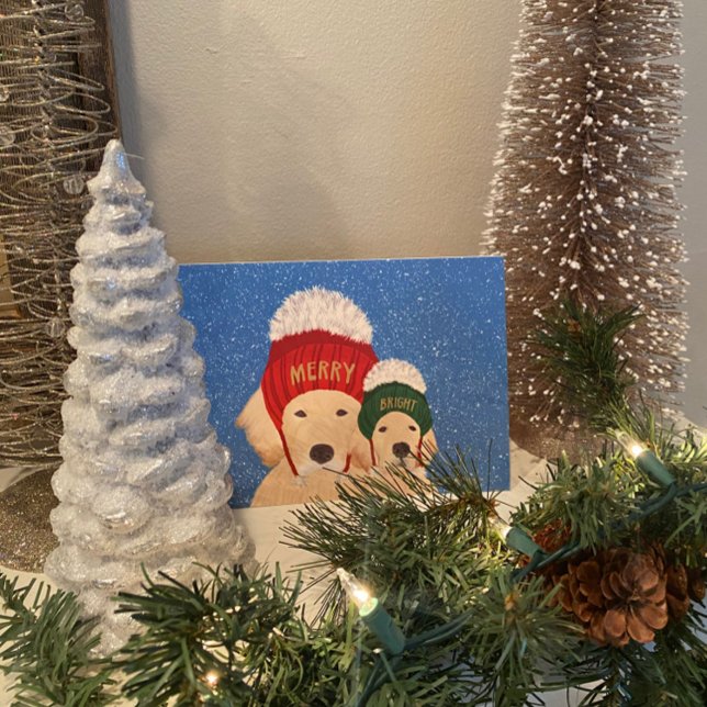 Cartão de Natal para cães felizes e brilhantes (Criador carregado)