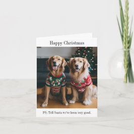 Cartão de Natal para cães para ouros