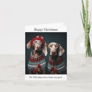 Cartão de Natal para Cães Weimaraner