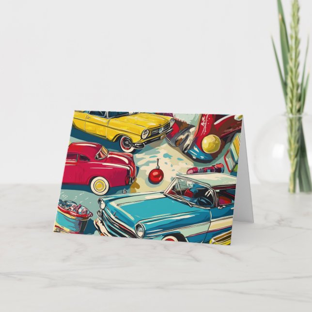 Cartão de Natal para carros vintage (Frente)