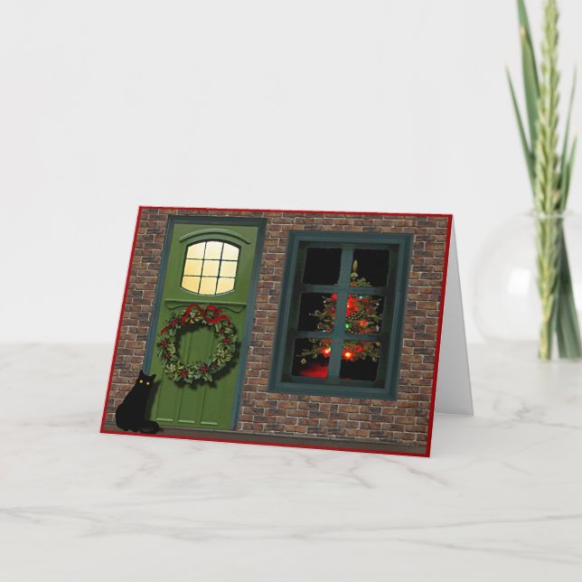 Cartão de Natal para Casa Festiva (Frente)