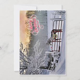 Cartão de Natal para cavalos de inverno