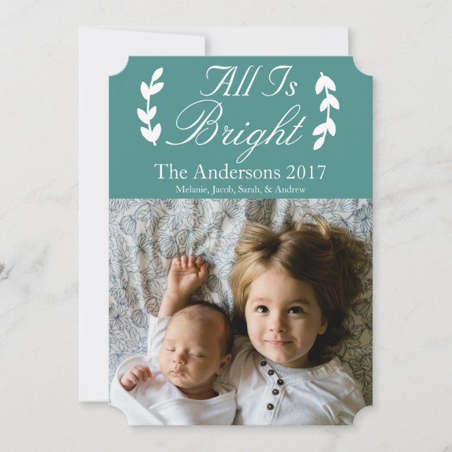 Cartão de Natal para Colagem de Fotos da Família C (Frente)