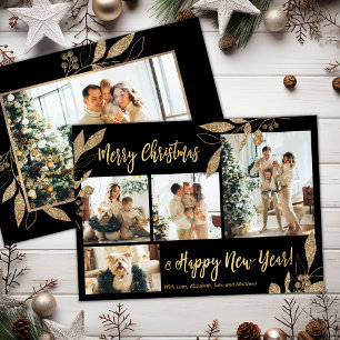 Cartão de Natal para Colagem de Fotos Elegante Do