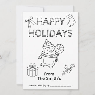 Cartão de Natal para Colorir