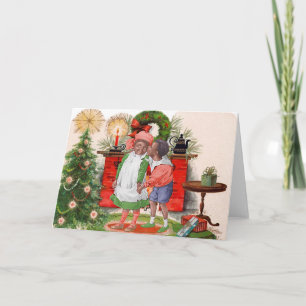 Cartão de Natal para Crianças Africanas Vintage