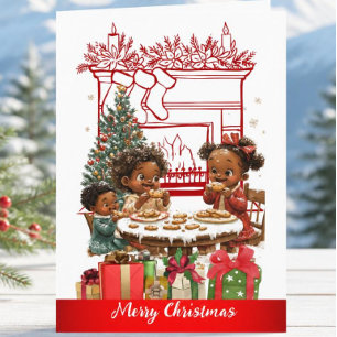 Cartão de Natal para Crianças Afro-Americanas