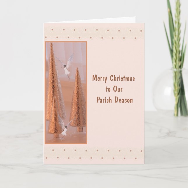 Cartão de Natal para Deacon Dourado com Anjos (Frente)