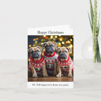 Cartão de Natal para Estupadias Bull Mastiff