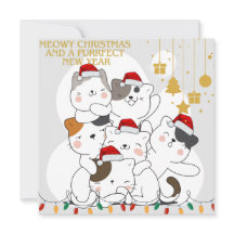 Cartão de Natal para gatos