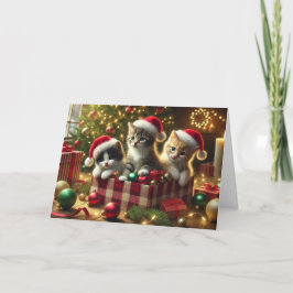 Cartão de Natal para gatos