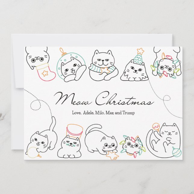 Cartão de Natal para gatos (Frente)