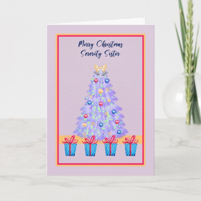 Cartão de Natal para Irmã de Irmandade Rosa com Ár (Frente)