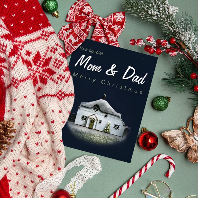 Cartão de Natal para Mãe e Pai - Casa de Campo Ing (Criador carregado)