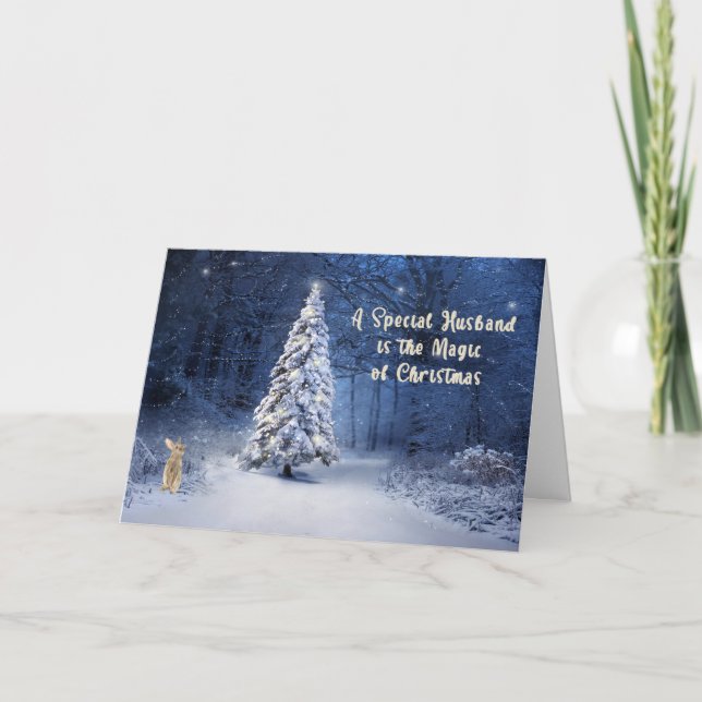 Cartão de Natal para Marido Especial Cênico (Frente)