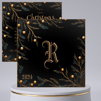 Cartão de Natal para Monograma da Família Negra El