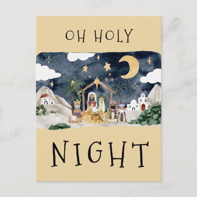 Cartão de Natal para Natividade Americano Africano (Frente)