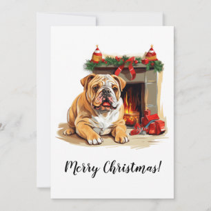 Cartão de Natal para o Buldogue Inglês