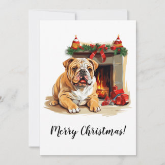 Cartão de Natal para o Buldogue Inglês