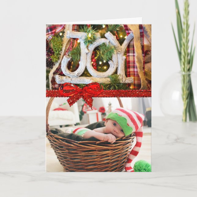 Cartão de Natal para o país de alegria com a sua p (Frente)