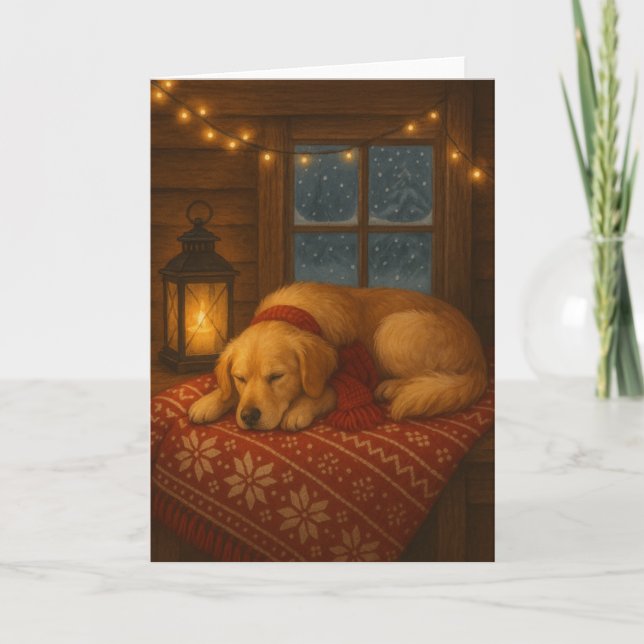 Cartão de Natal para ouro Retriever (Frente)