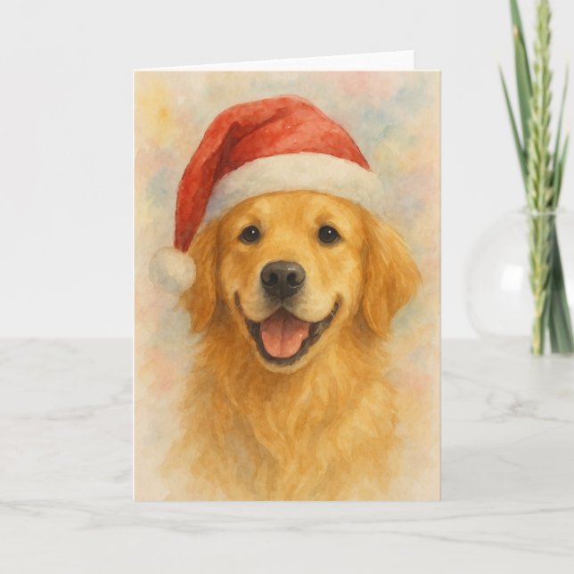 Cartão de Natal para ouro Retriever (Frente)