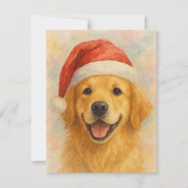 Cartão de Natal para ouro Retriever (Frente)