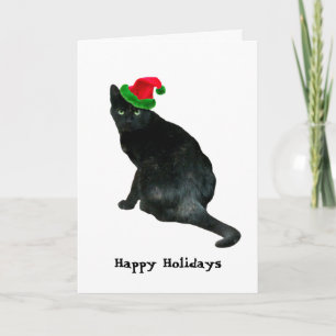 Cartão de Natal para Papais noeis de Gato Negro