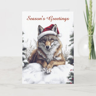 Cartão de Natal para Papais noeis de Lobo