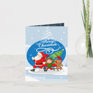 Cartão de Natal para Papais noeis Festivos e Amigo