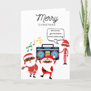 Cartão de Natal para Papais noeis Pretos Funky 00