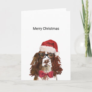 Cartão de Natal para Papais noeis Spinger Spaniel