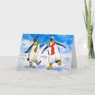 Cartão de Natal para Pinguins legal