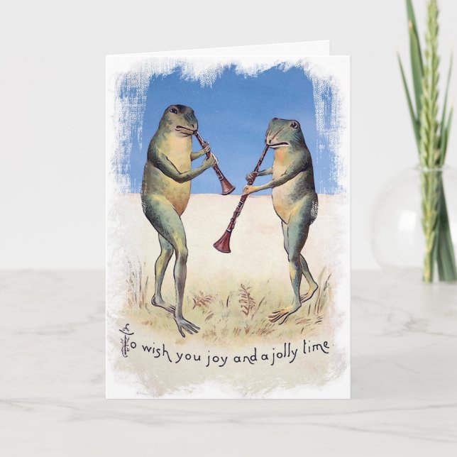 Cartão de Natal para Sapos de Música Vitorianos (Frente)