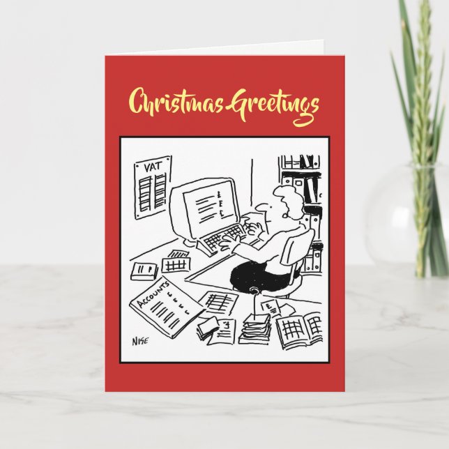 Cartão de Natal para Serviços de Secretaria (Frente)