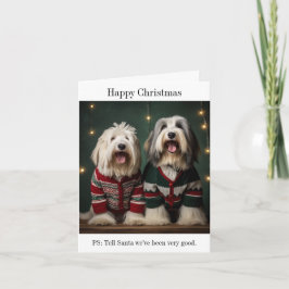 Cartão de Natal para Sheepdog Inglês
