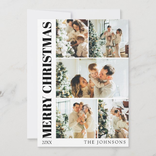 Cartão de Natal para Tipografia Moderna Elegante (Frente)