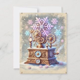 Cartão de Natal Pastel Steampunk Ornamentado antig