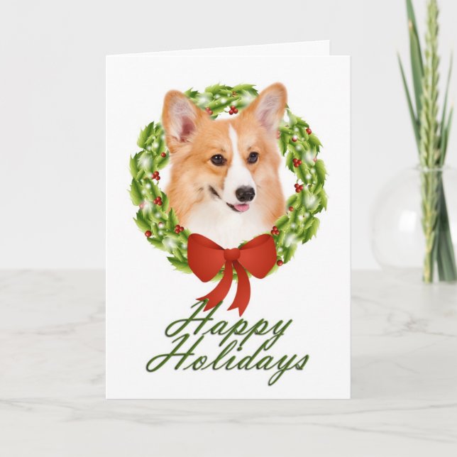 Cartão de Natal Pembroke Corgi (Frente)