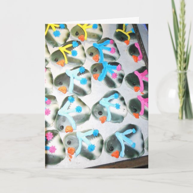 Cartão de Natal "Penguin Cookies" #3 (Frente)