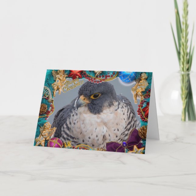 Cartão de Natal Peregrine Falcon (Frente)