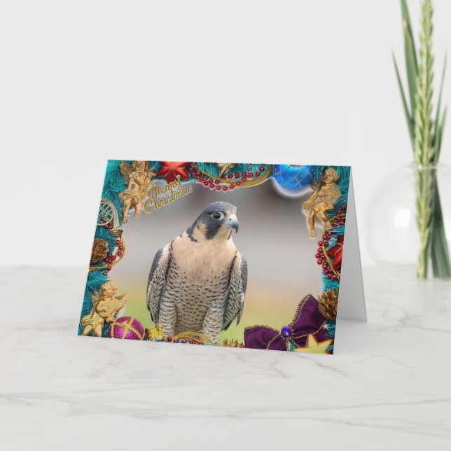Cartão de Natal Peregrine Falcon (Frente)