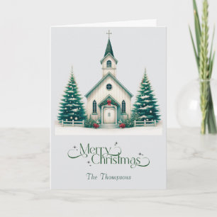 Cartão de Natal Personalizado Cena da Igreja