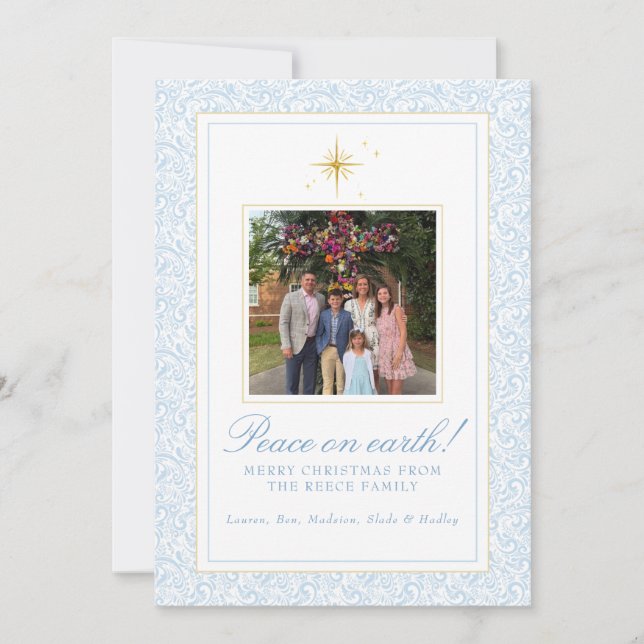 Cartão de Natal Personalizado com Foto da Família (Frente)