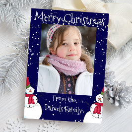 Cartão de Natal personalizado com foto de boneco d