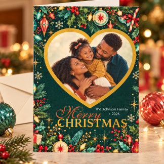 Cartão de Natal Personalizado com Foto de Família